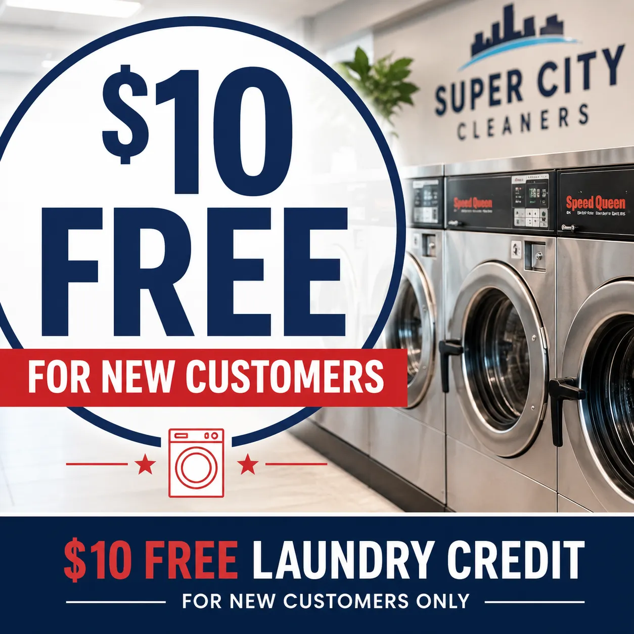 Get $10 FREE Laundry Credit